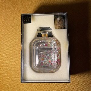 Glitter Perfume Bottle Style AirPods Carrying Case with Chain